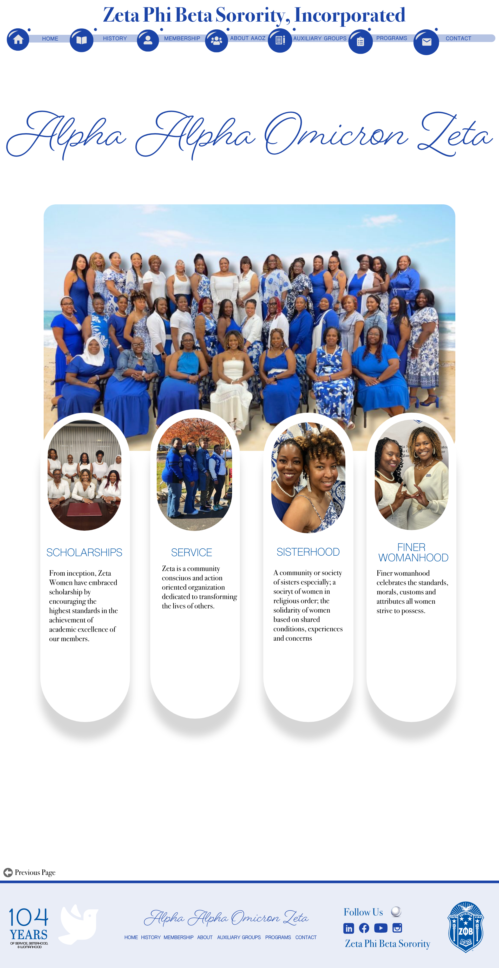 Home page of the Zeta website design.